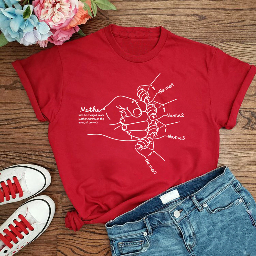 Personalized Hand Drawn Mom Kids Fist Collision Shirt