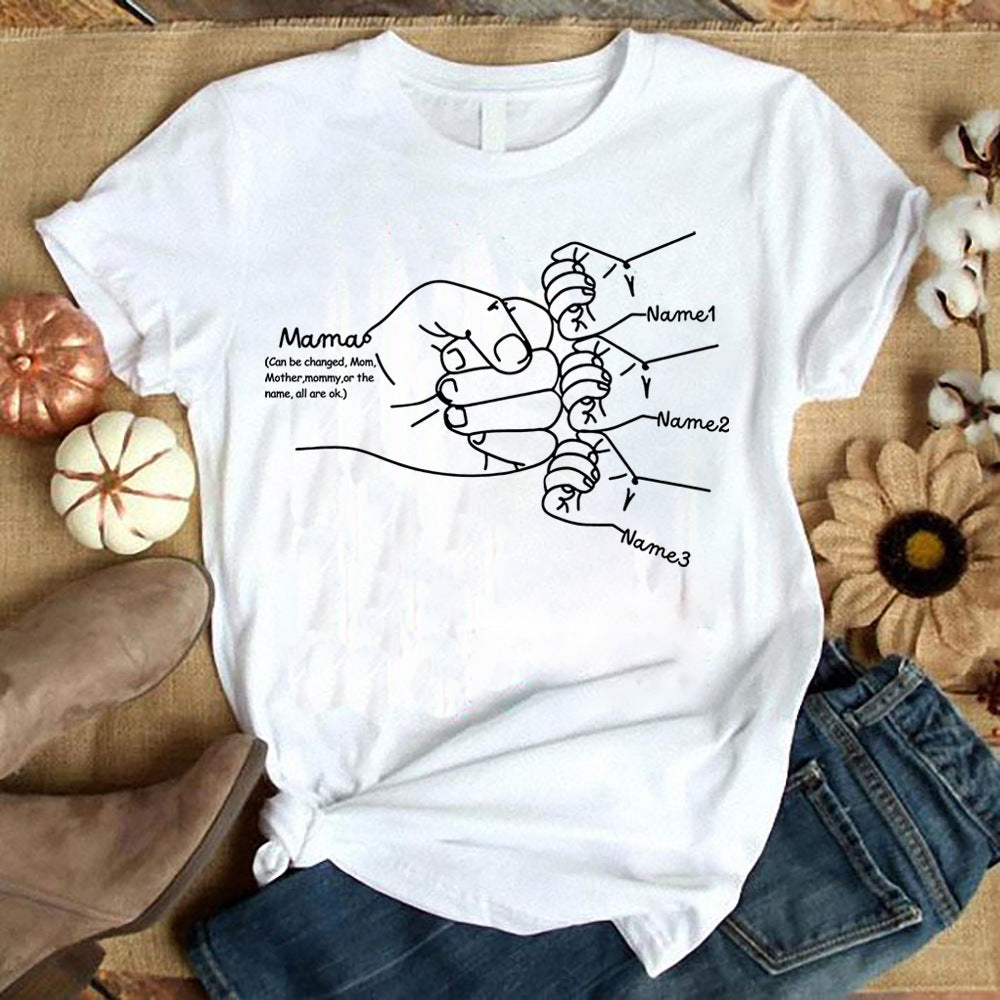 Personalized Hand Drawn Mom Kids Fist Collision Shirt