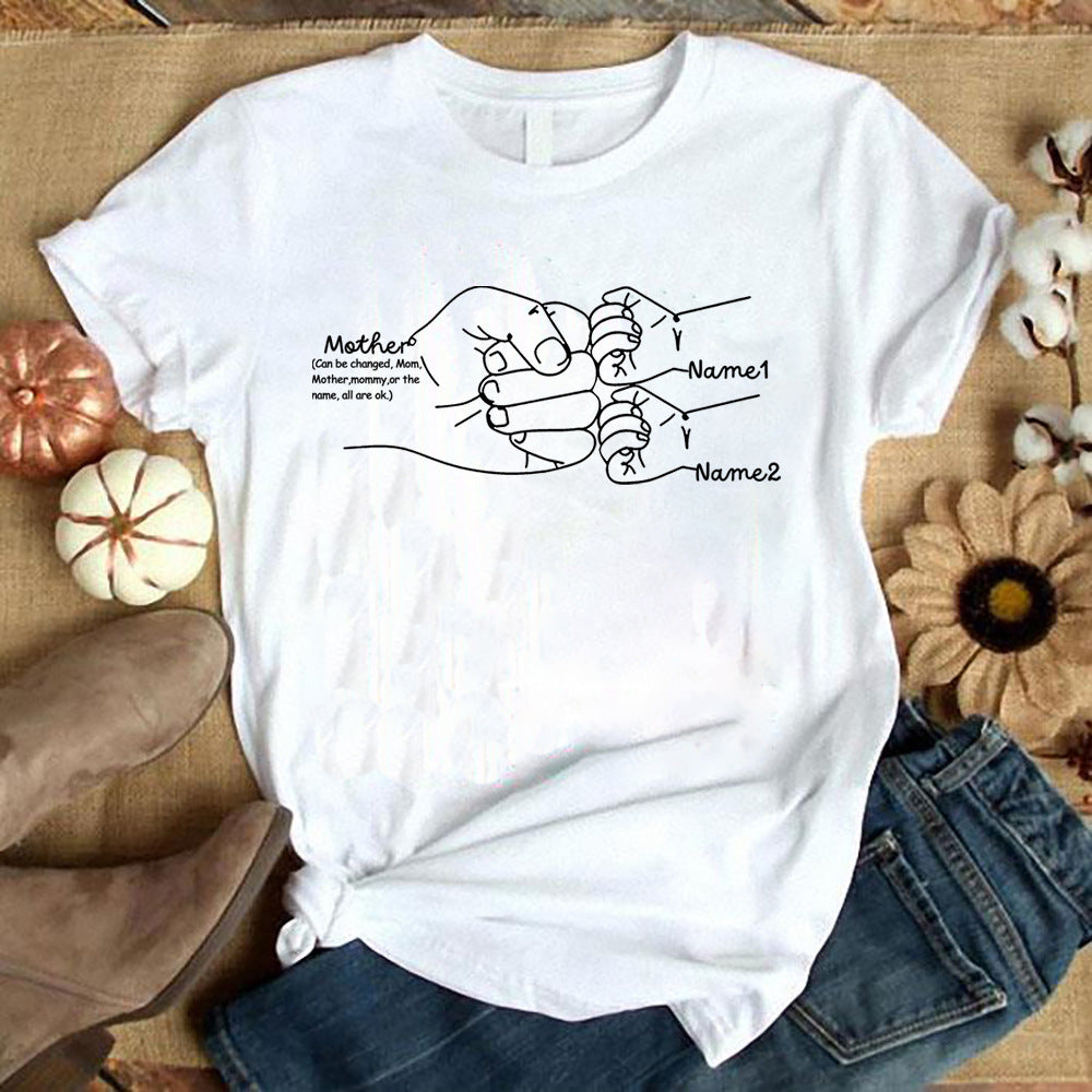 Personalized Hand Drawn Mom Kids Fist Collision Shirt