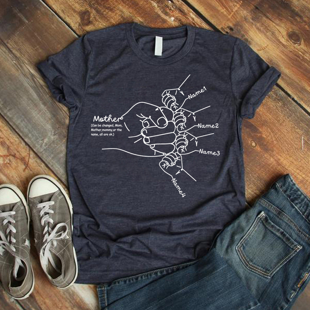 Personalized Hand Drawn Mom Kids Fist Collision Shirt