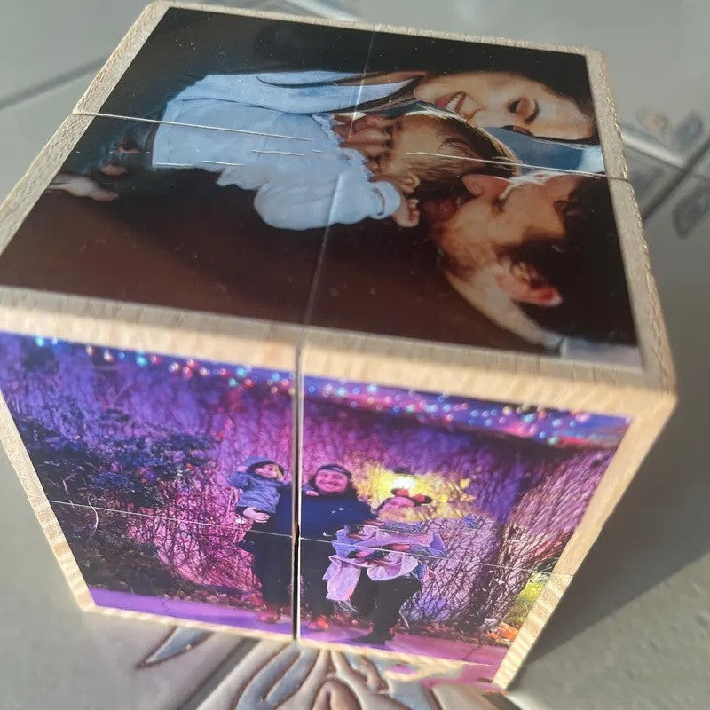 Customized Wooden Personalized Photo Cube