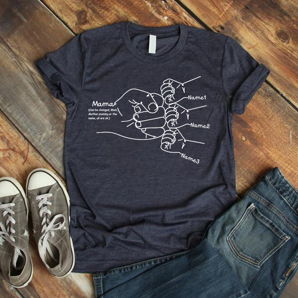 Personalized Hand Drawn Mom Kids Fist Collision Shirt