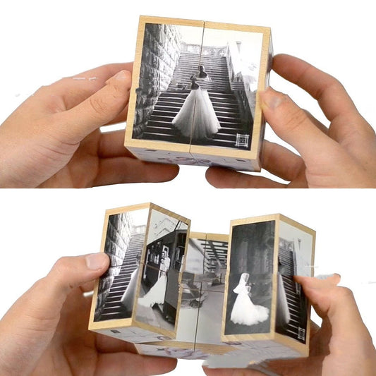 Customized Wooden Personalized Photo Cube
