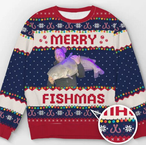 Round Neck Casual 3D Printed Christmas Chunky Knit Sweater