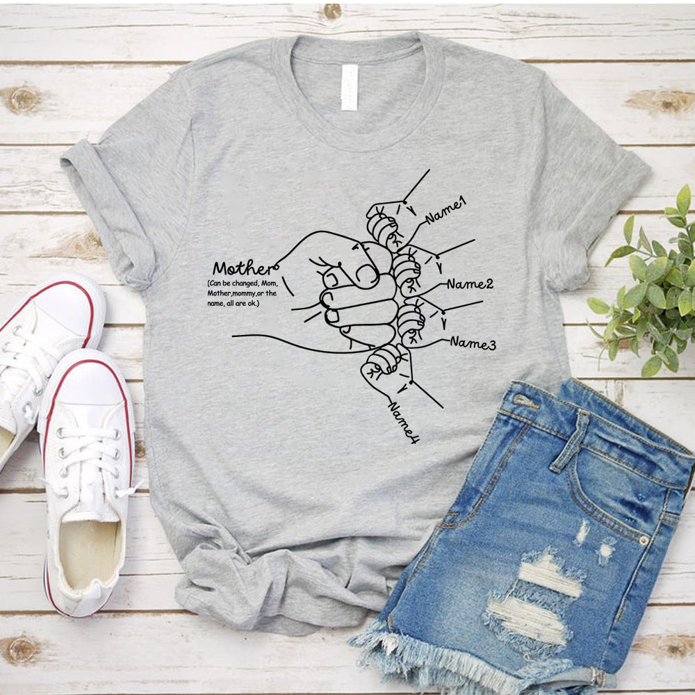 Personalized Hand Drawn Mom Kids Fist Collision Shirt