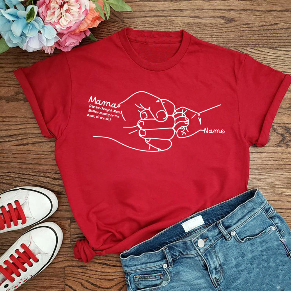 Personalized Hand Drawn Mom Kids Fist Collision Shirt