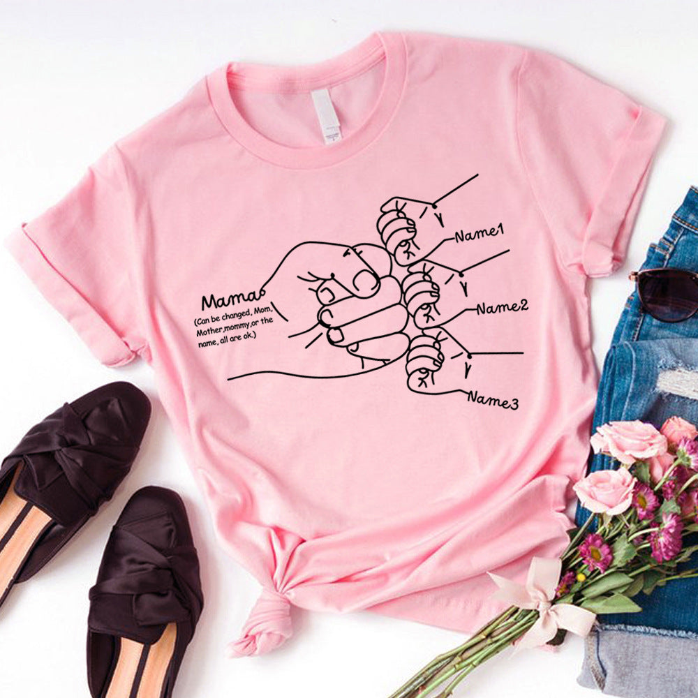 Personalized Hand Drawn Mom Kids Fist Collision Shirt
