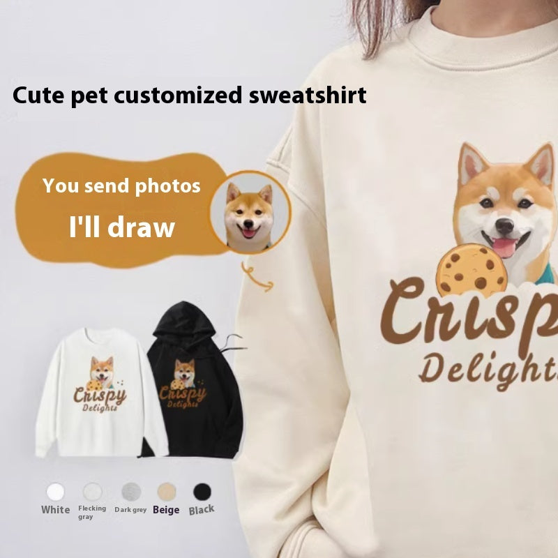 Customized Pet Sweatshirt – Personalized Dog & Cat Portrait Sweatshirt for Pet Lovers