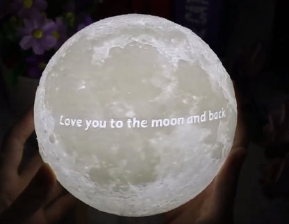 Customised Moon Lamp – Personalized Printed Photo & Text 3D Moon Lamp Gift