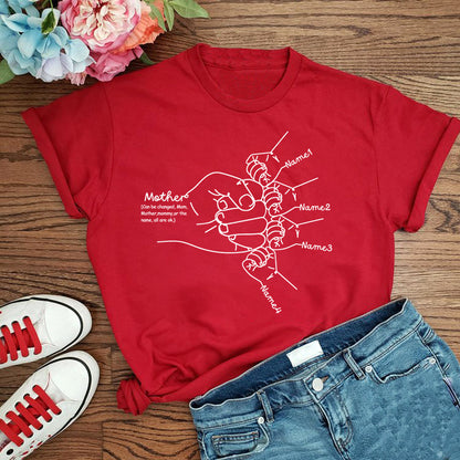 Personalized Hand Drawn Mom Kids Fist Collision Shirt