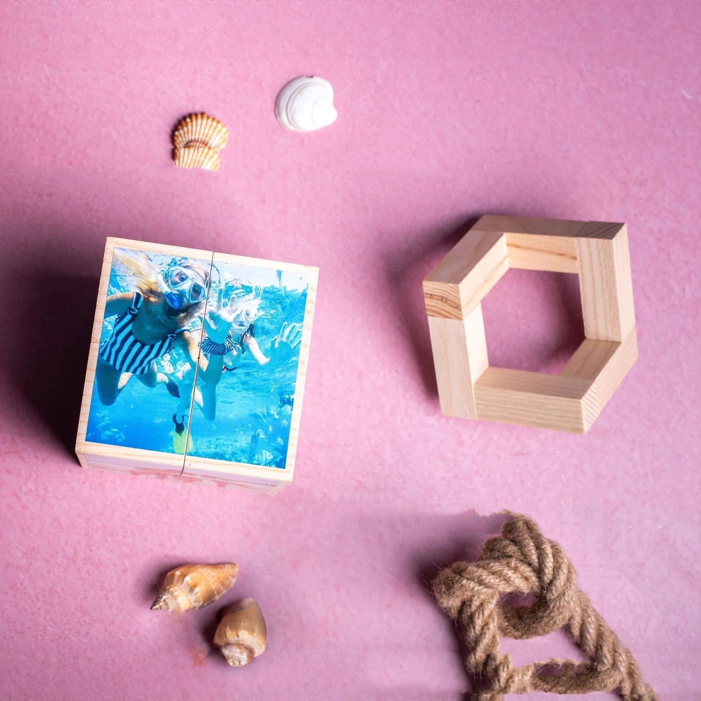 Customized Wooden Personalized Photo Cube