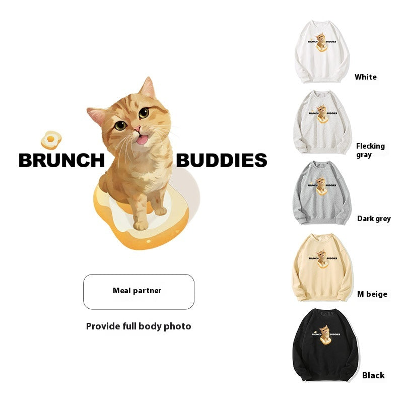 Customized Pet Sweatshirt – Personalized Dog & Cat Portrait Sweatshirt for Pet Lovers