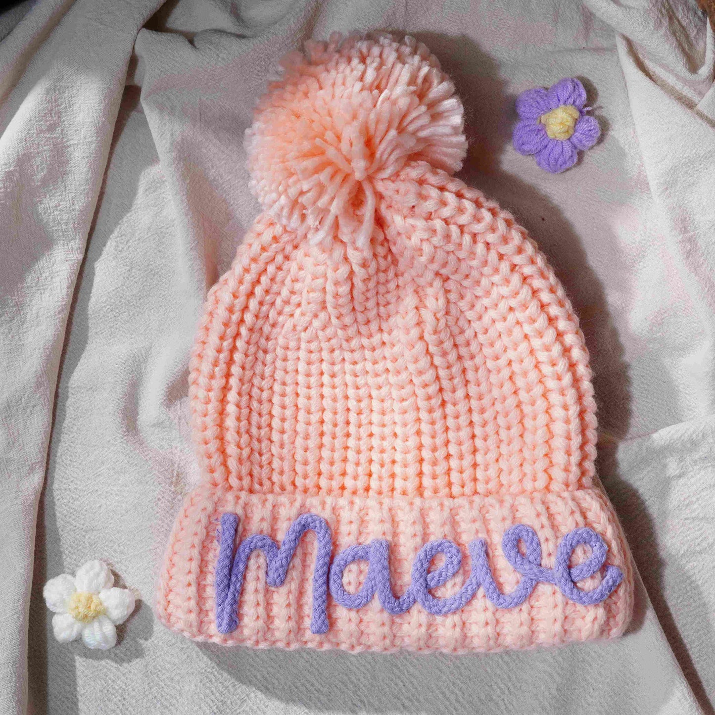 Personalized Handmade Crochet Hat – 3D Letter Children’s Name DIY