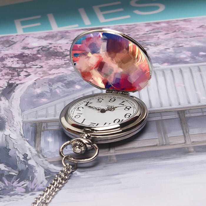 Custom Photo Pocket Watch – Personalized DIY Retro Flip Quartz Pocket Watch Gift for Him or Her