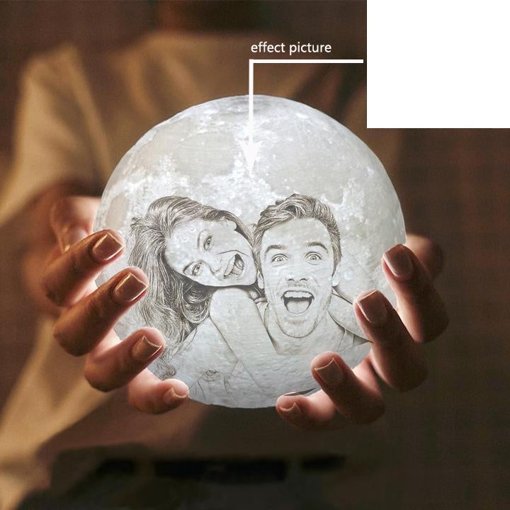 Customised Moon Lamp – Personalized Printed Photo & Text 3D Moon Lamp Gift