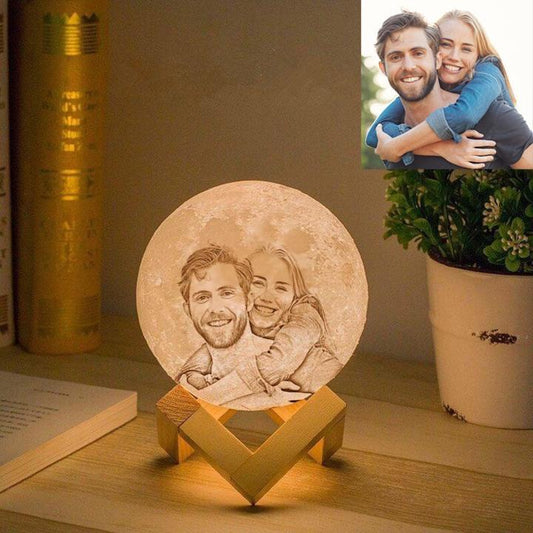 Customised Moon Lamp – Personalized Printed Photo & Text 3D Moon Lamp Gift
