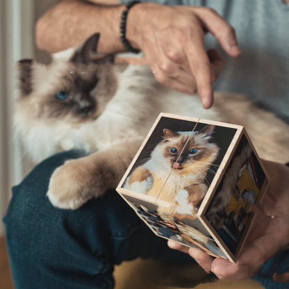 Customized Wooden Personalized Photo Cube