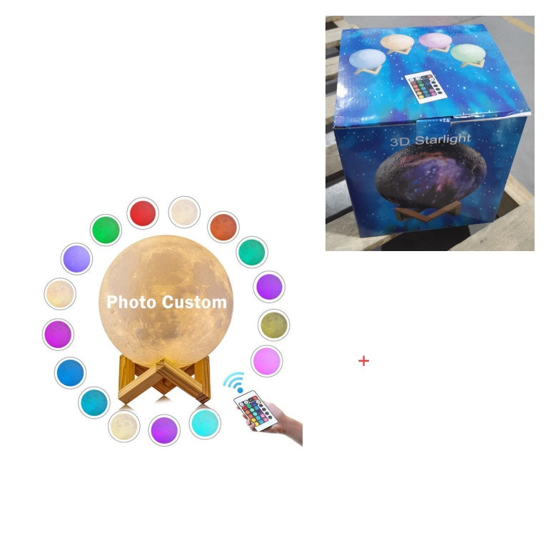 Customised Moon Lamp – Personalized Printed Photo & Text 3D Moon Lamp Gift