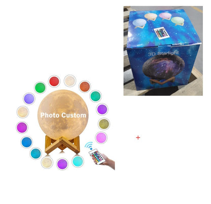 Customised Moon Lamp – Personalized Printed Photo & Text 3D Moon Lamp Gift