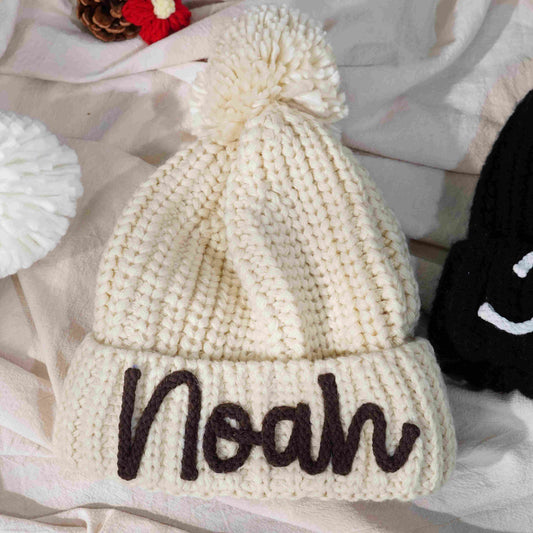 Personalized Handmade Crochet Hat – 3D Letter Children’s Name DIY