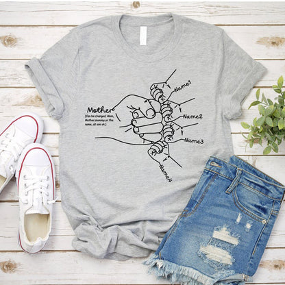 Personalized Hand Drawn Mom Kids Fist Collision Shirt