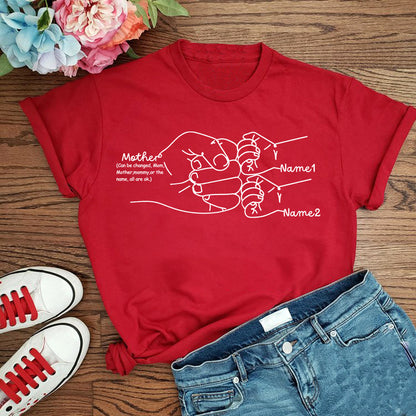 Personalized Hand Drawn Mom Kids Fist Collision Shirt