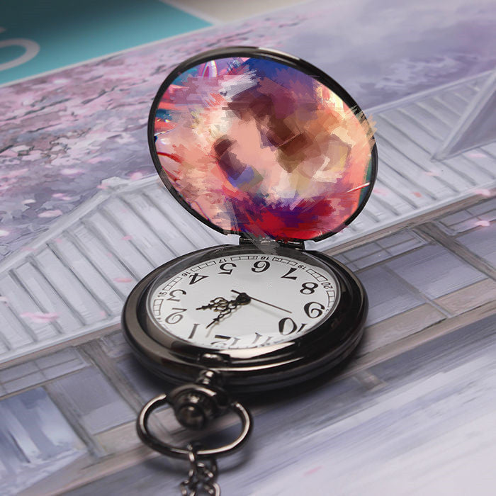 Custom Photo Pocket Watch – Personalized DIY Retro Flip Quartz Pocket Watch Gift for Him or Her