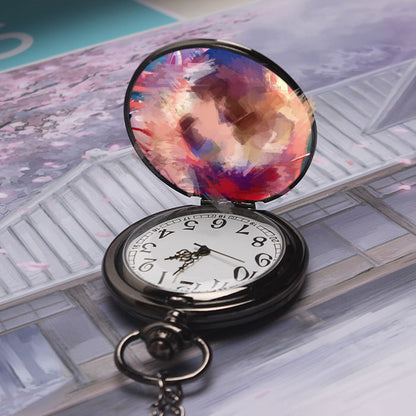 Custom Photo Pocket Watch – Personalized DIY Retro Flip Quartz Pocket Watch Gift for Him or Her