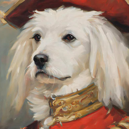 Oil painting style pet portrait customized from dog photo