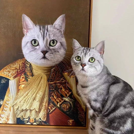 Oil painting style portrait of pet from photo