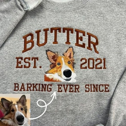 Custom Sweatshirt with Pet Avatar & Name – Personalized Embroidery, Christmas Gift for Pet Lovers