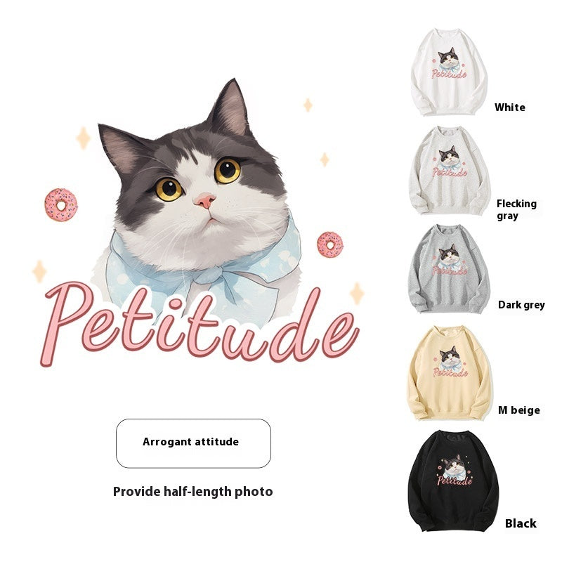 Customized Pet Sweatshirt – Personalized Dog & Cat Portrait Sweatshirt for Pet Lovers