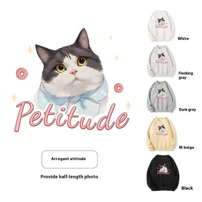 Customized Pet Sweatshirt – Personalized Dog & Cat Portrait Sweatshirt for Pet Lovers