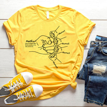 Personalized Hand Drawn Mom Kids Fist Collision Shirt
